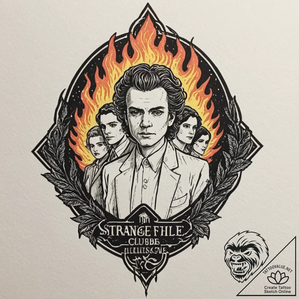 The hellfire club logo from stranger things,... - tattoo sketch (№1751148460_0, 28.06.2025 22:07) — tattoovalue.net