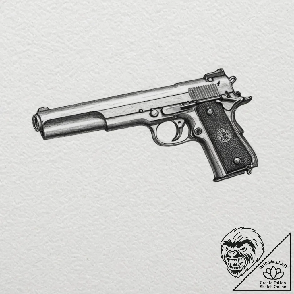 A sketch of b.b. with her toy gun,, concept a... - tattoo sketch (№1751148583_0, 28.06.2025 22:09) — tattoovalue.net