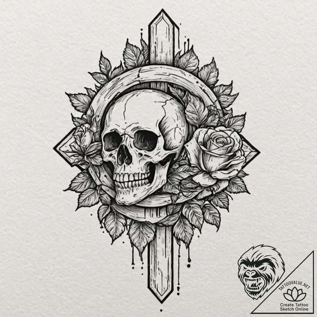 Petrified wood, artistic tattoo sketch, chica... - tattoo sketch (№1751149180_0, 28.06.2025 22:19) — tattoovalue.net