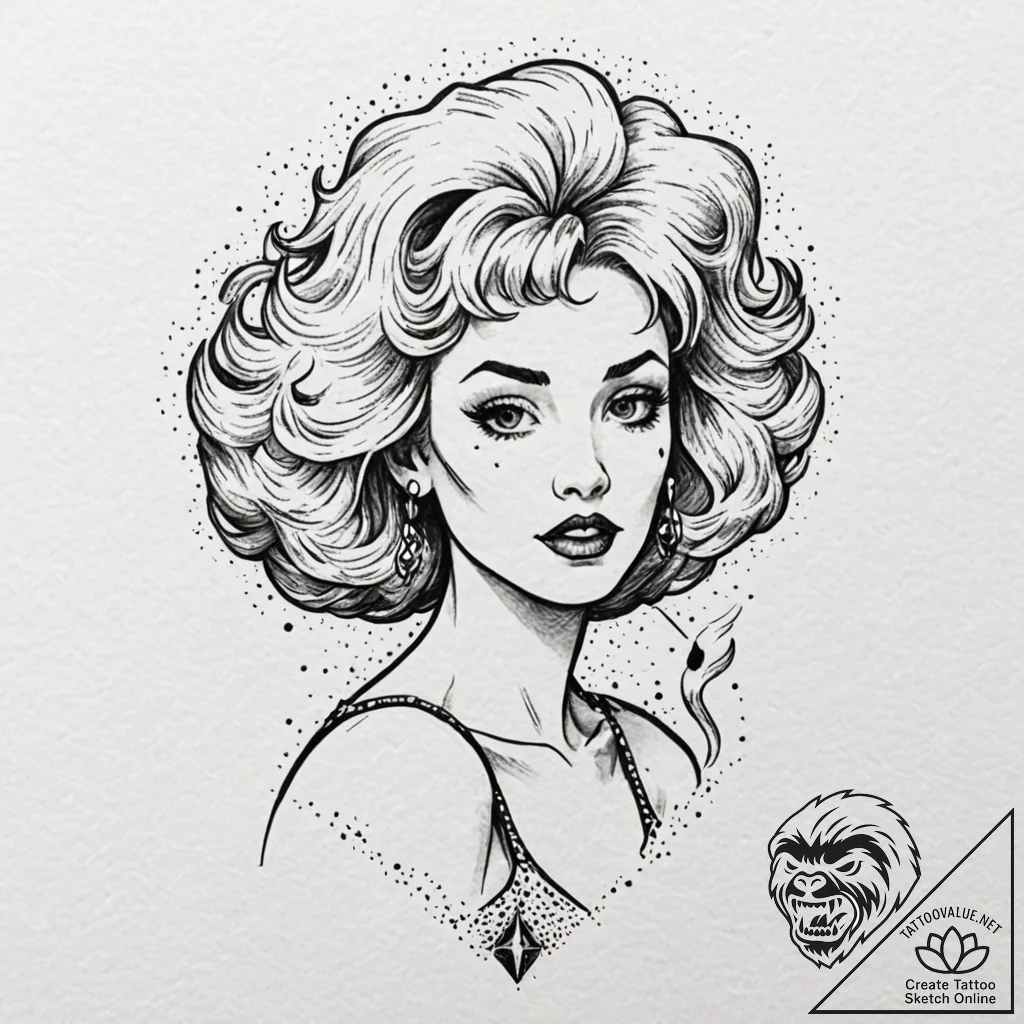 A trash polka tattoo of cruella de vil, with... - tattoo sketch (№1751149366_0, 28.06.2025 22:22) — tattoovalue.net