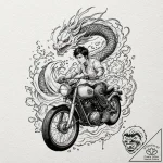 Trash polka tattoo of kaneda on his bike from… – tattoo sketch (№1751149551_0, 28.06.2025 22:25) — tattoovalue.net