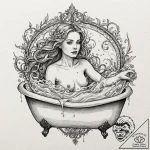 A watercolor sketch of room 237, with the gho… – tattoo sketch (№1751150685_0, 28.06.2025 22:44) — tattoovalue.net