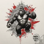 A graphic novel panel of major t. j. “king” k… – tattoo sketch (№1751151262_0, 28.06.2025 22:54) — tattoovalue.net