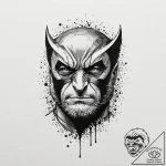 Wolverine, concept art for tattoo, black and… – tattoo sketch (№1751151681_0, 28.06.2025 23:01) — tattoovalue.net