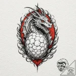 A sketch of a dragon egg, detailed and textur… – tattoo sketch (№1751151784_0, 28.06.2025 23:03) — tattoovalue.net