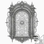 A dotwork tattoo design of the doors of durin… – tattoo sketch (№1751151892_0, 28.06.2025 23:04) — tattoovalue.net
