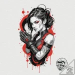 A neo-traditional portrait of vi from arcane,… – tattoo sketch (№1751152221_0, 28.06.2025 23:10) — tattoovalue.net