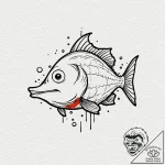 A minimalist tattoo of blinky, the three-eyed… – tattoo sketch (№1751152538_0, 28.06.2025 23:15) — tattoovalue.net