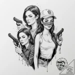 A graphic novel portrait of the main characte… – tattoo sketch (№1751152962_0, 28.06.2025 23:22) — tattoovalue.net