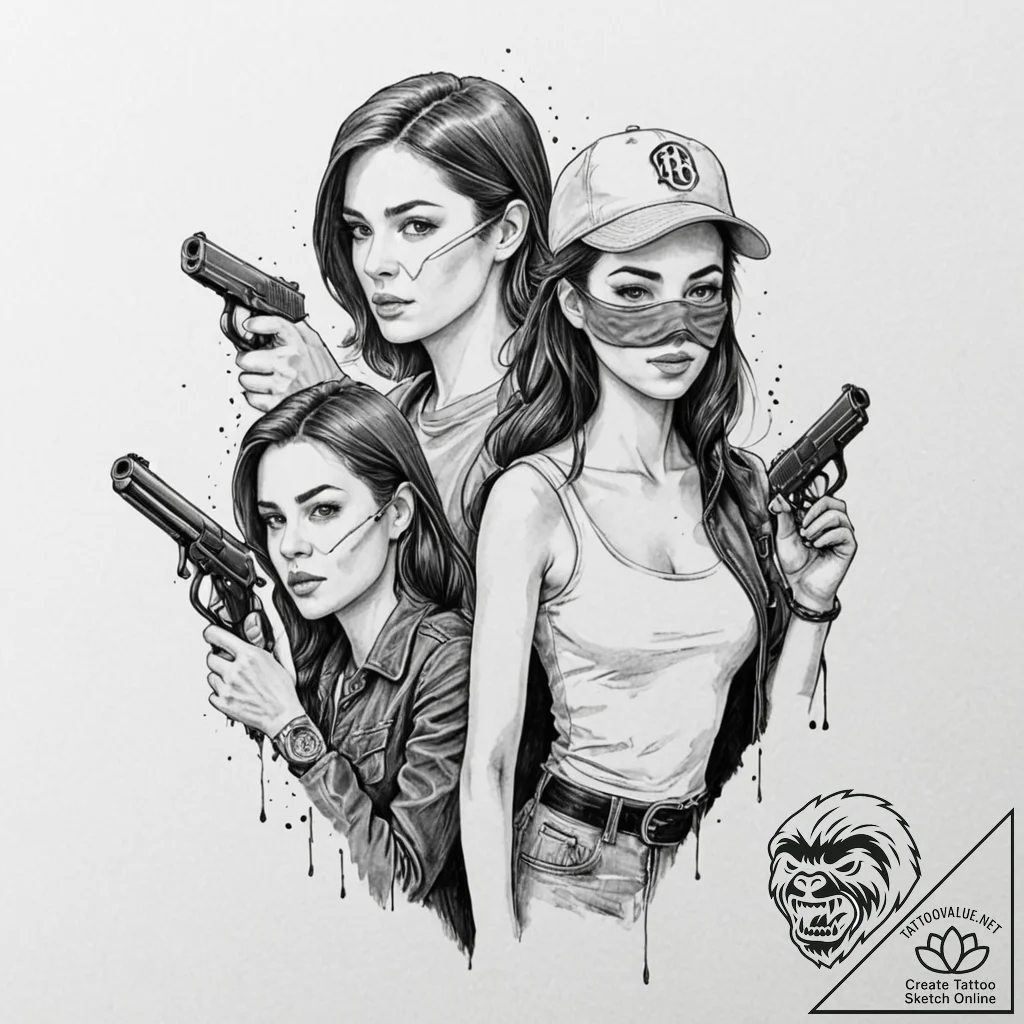 A graphic novel portrait of the main characte... - tattoo sketch (№1751152962_0, 28.06.2025 23:22) — tattoovalue.net