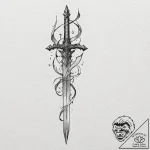 Linework tattoo of the sword narsil, shattere… – tattoo sketch (№1751153289_0, 28.06.2025 23:28) — tattoovalue.net