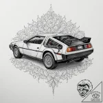 The delorean from back to the future, concept… – tattoo sketch (№1751153713_0, 28.06.2025 23:35) — tattoovalue.net