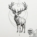 A linework tattoo of harry’s stag patronus, e… – tattoo sketch (№1751154348_0, 28.06.2025 23:45) — tattoovalue.net