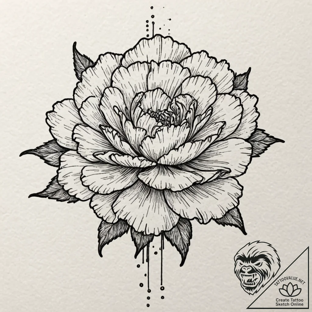 Carnation, tattoo flash sheet design, masterp... - tattoo sketch (№1751155452_0, 29.06.2025 00:04) — tattoovalue.net