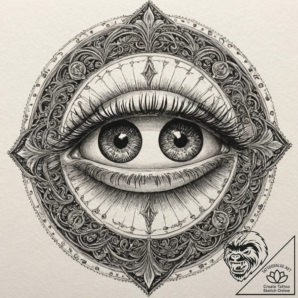 A dotwork tattoo design of the voight-kampff... - tattoo sketch (№1751155780_0, 29.06.2025 00:09) — tattoovalue.net