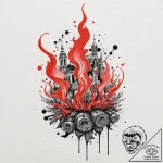 A watercolor sketch of the royal mint of spai… – tattoo sketch (№1751155891_0, 29.06.2025 00:11) — tattoovalue.net