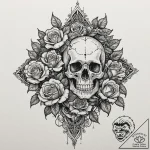 A linework tattoo of the cult symbol from her… – tattoo sketch (№1751156322_0, 29.06.2025 00:18) — tattoovalue.net