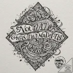 A chicano lettering tattoo of “not all those… – tattoo sketch (№1751156960_0, 29.06.2025 00:29) — tattoovalue.net