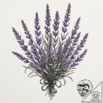 Lavender, concept art for tattoo, no backgrou… – tattoo sketch (№1751157069_0, 29.06.2025 00:31) — tattoovalue.net