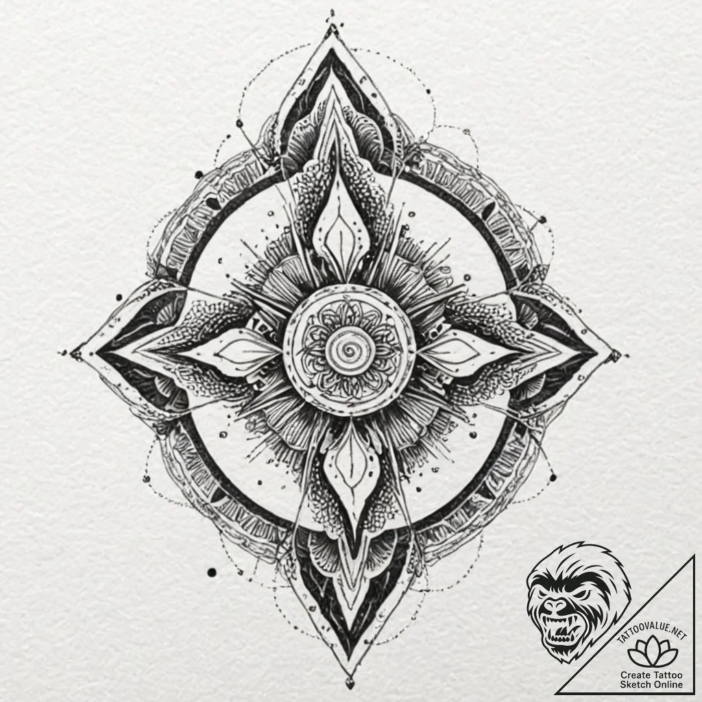 A watercolor tattoo of the rorschach test ink... - tattoo sketch (№1751157291_0, 29.06.2025 00:34) — tattoovalue.net