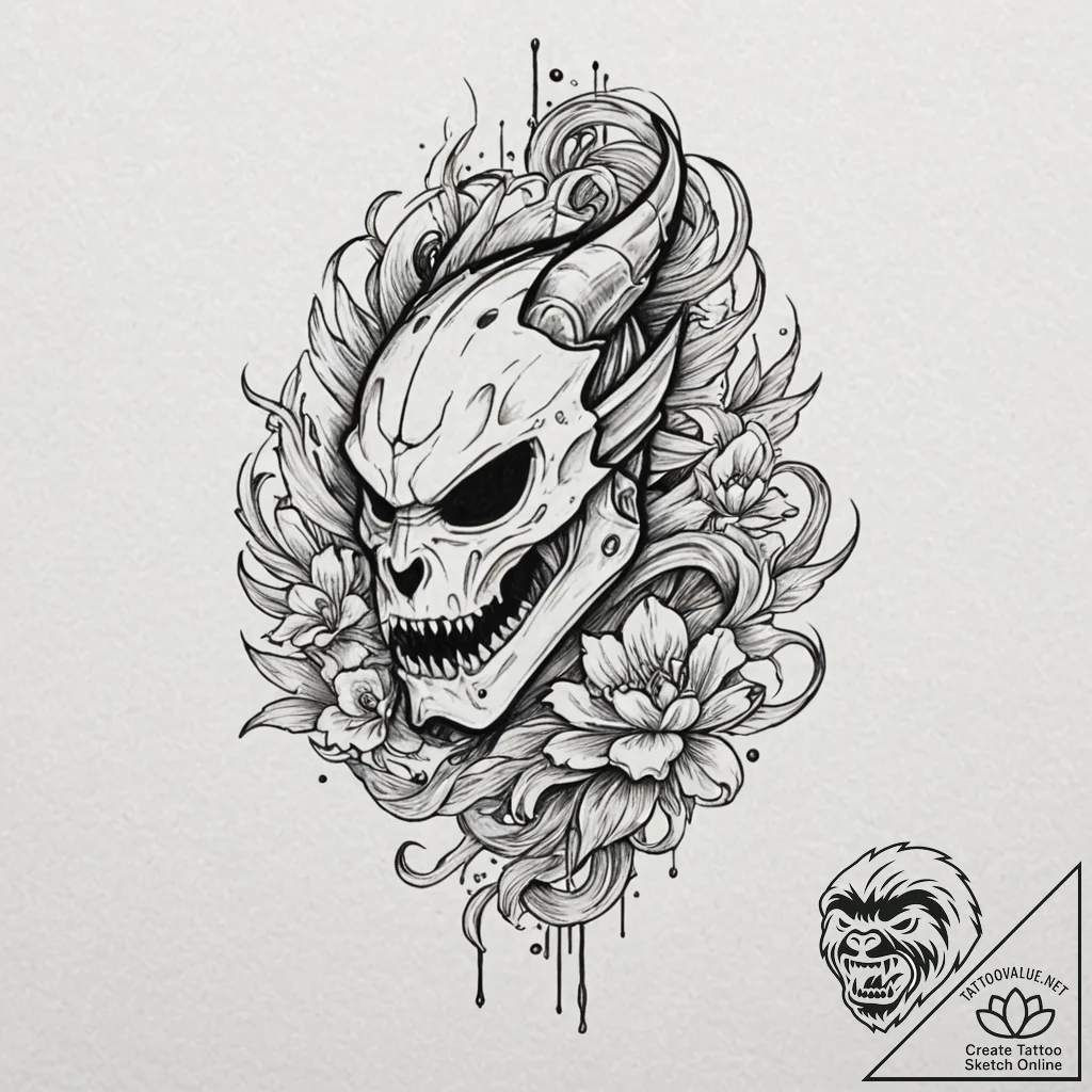 40. neo-traditional design of the mythosaur s... - tattoo sketch (№1751157400_0, 29.06.2025 00:36) — tattoovalue.net