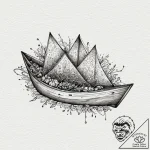 A watercolor sketch of the paper boat from ro… – tattoo sketch (№1751157833_0, 29.06.2025 00:43) — tattoovalue.net