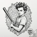 A graphic novel style portrait of steve harri… – tattoo sketch (№1751158556_0, 29.06.2025 00:55) — tattoovalue.net
