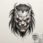 117. trash polka sketch of the predator’s unm… – tattoo sketch (№1751158663_0, 29.06.2025 00:57) — tattoovalue.net