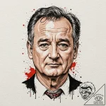 A neo-traditional portrait of bill murray fro… – tattoo sketch (№1751159089_0, 29.06.2025 01:04) — tattoovalue.net