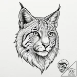 Lynx, tattoo flash sheet design, bold outline… – tattoo sketch (№1751159530_0, 29.06.2025 01:12) — tattoovalue.net