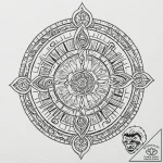 A mayan calendar stone, tattoo sketch design,… – tattoo sketch (№1751159874_0, 29.06.2025 01:17) — tattoovalue.net