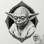 Sketch of master yoda, deep in thought, his f… – tattoo sketch (№1751160217_0, 29.06.2025 01:23) — tattoovalue.net