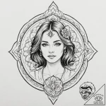 A sketch of anya forger from spy x family, wi… – tattoo sketch (№1751160402_0, 29.06.2025 01:26) — tattoovalue.net