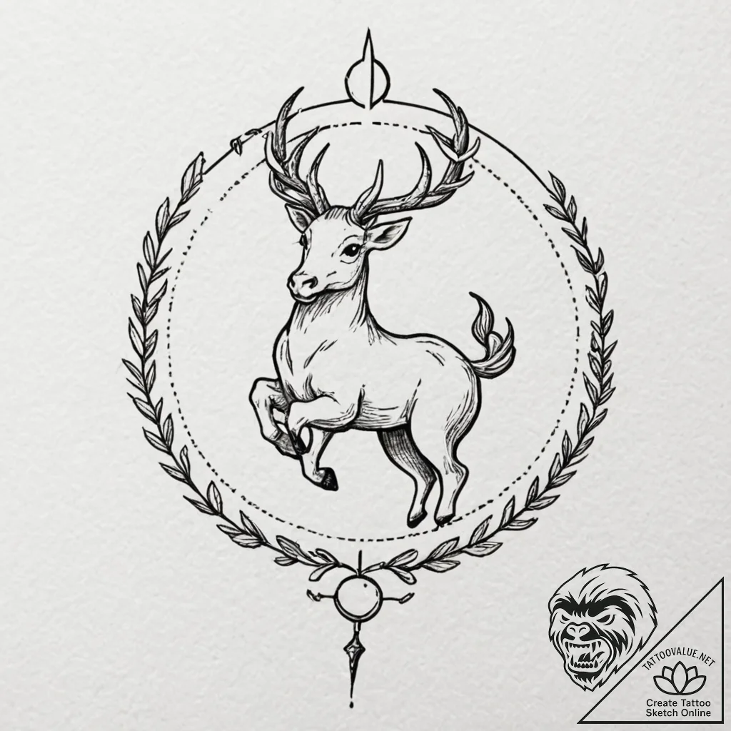 Sagittarius (zodiac sign), tattoo flash sheet... - tattoo sketch (№1751160612_0, 29.06.2025 01:30) — tattoovalue.net