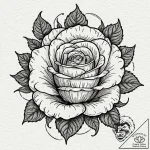 Black rose, tattoo sketch design, on textured… – tattoo sketch (№1751161058_0, 29.06.2025 01:37) — tattoovalue.net