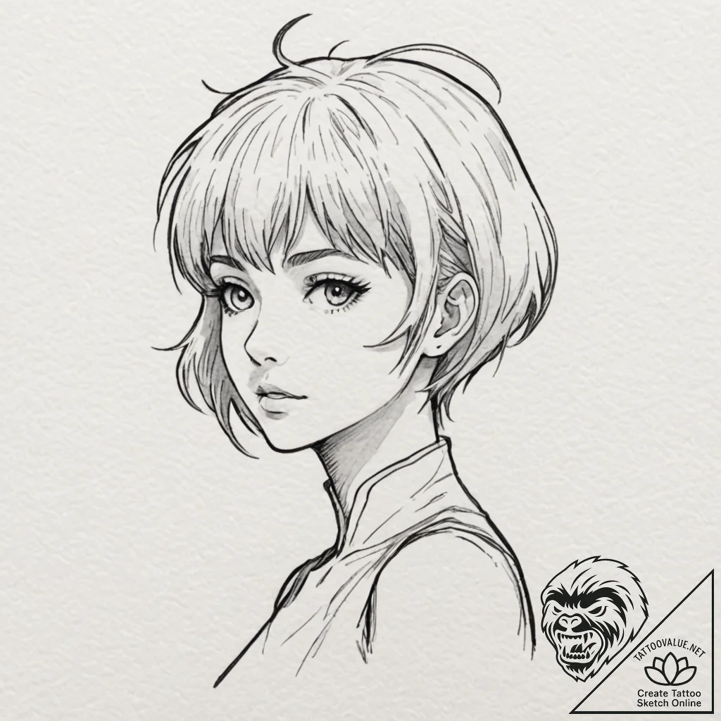 A watercolor tattoo of rei ayanami from evang... - tattoo sketch (№1751161167_0, 29.06.2025 01:39) — tattoovalue.net