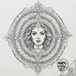 A graphic novel portrait of a beautiful but d… – tattoo sketch (№1751161379_0, 29.06.2025 01:42) — tattoovalue.net
