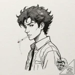 A graphic novel style tattoo of spike spiegel… – tattoo sketch (№1751161564_0, 29.06.2025 01:46) — tattoovalue.net