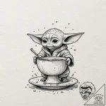 Sketch style design of grogu (baby yoda) sipp… – tattoo sketch (№1751161805_0, 29.06.2025 01:50) — tattoovalue.net