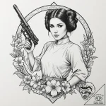 A beautiful linework tattoo design of princes… – tattoo sketch (№1751161908_0, 29.06.2025 01:51) — tattoovalue.net