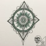 A watercolor tattoo of the mysterious green m… – tattoo sketch (№1751162349_0, 29.06.2025 01:59) — tattoovalue.net