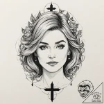 A sketch of moira rose from schitt’s creek, i… – tattoo sketch (№1751162682_0, 29.06.2025 02:04) — tattoovalue.net