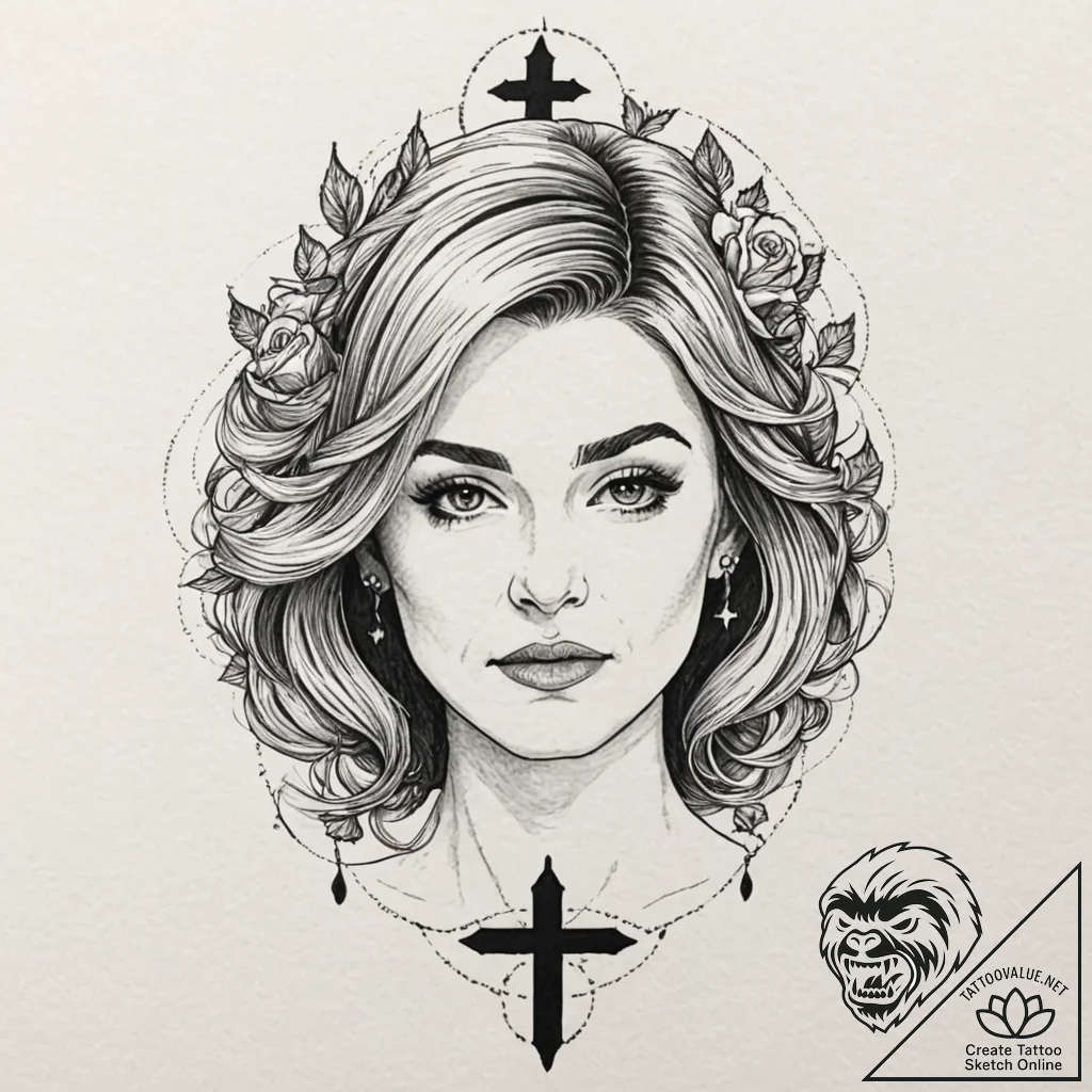 A sketch of moira rose from schitt's creek, i... - tattoo sketch (№1751162682_0, 29.06.2025 02:04) — tattoovalue.net