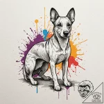 Dog, ink illustration for tattoo, dotwork sha… – tattoo sketch (№1751162789_0, 29.06.2025 02:06) — tattoovalue.net
