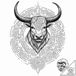 Minotaur in a labyrinth (the scene), tattoo l… – tattoo sketch (№1751163822_0, 29.06.2025 02:23) — tattoovalue.net