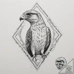 Falcon, concept art for tattoo, on textured a… – tattoo sketch (№1751164455_0, 29.06.2025 02:34) — tattoovalue.net