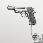 Deckard’s pistol from blade runner, ink illus… – tattoo sketch (№1751164685_0, 29.06.2025 02:38) — tattoovalue.net