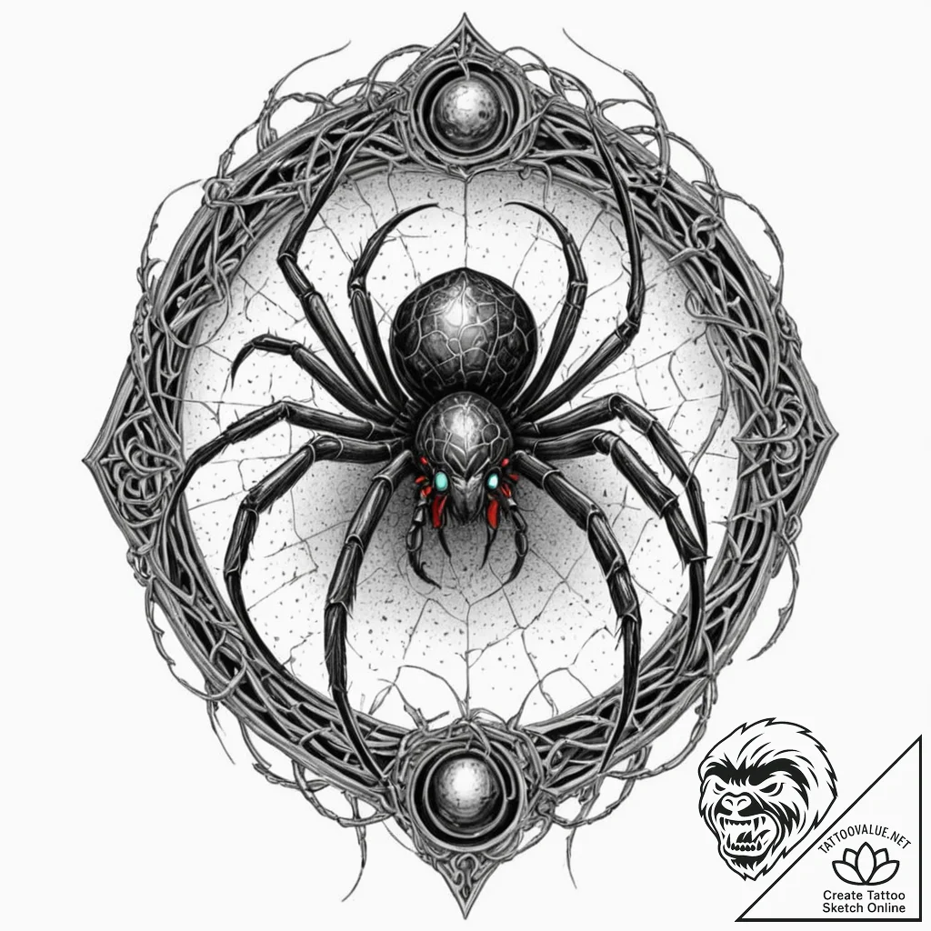 A sketch of shelob the spider, lurking in her... - tattoo sketch (№1751165016_0, 29.06.2025 02:43) — tattoovalue.net