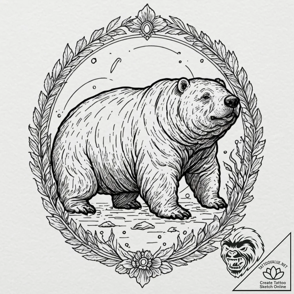 Tardigrade (water bear), tattoo line art, old... - tattoo sketch (№1751166811_0, 29.06.2025 03:13) — tattoovalue.net