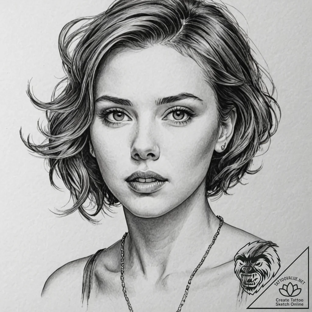 A graphic novel style portrait of the alien f... - tattoo sketch (№1751167032_0, 29.06.2025 03:17) — tattoovalue.net